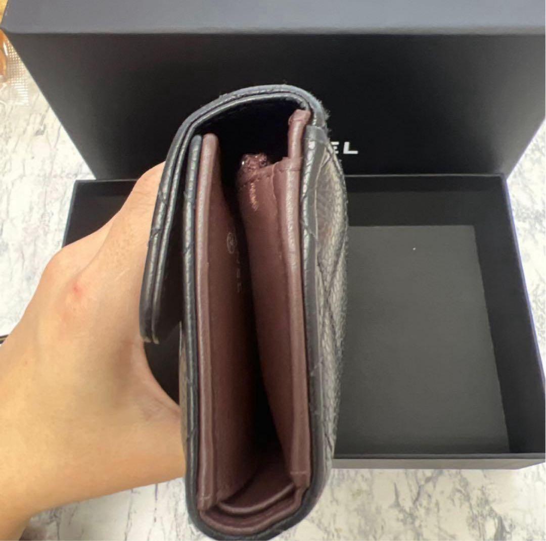 【CHANEL】長財布 ブラック マトラッセ