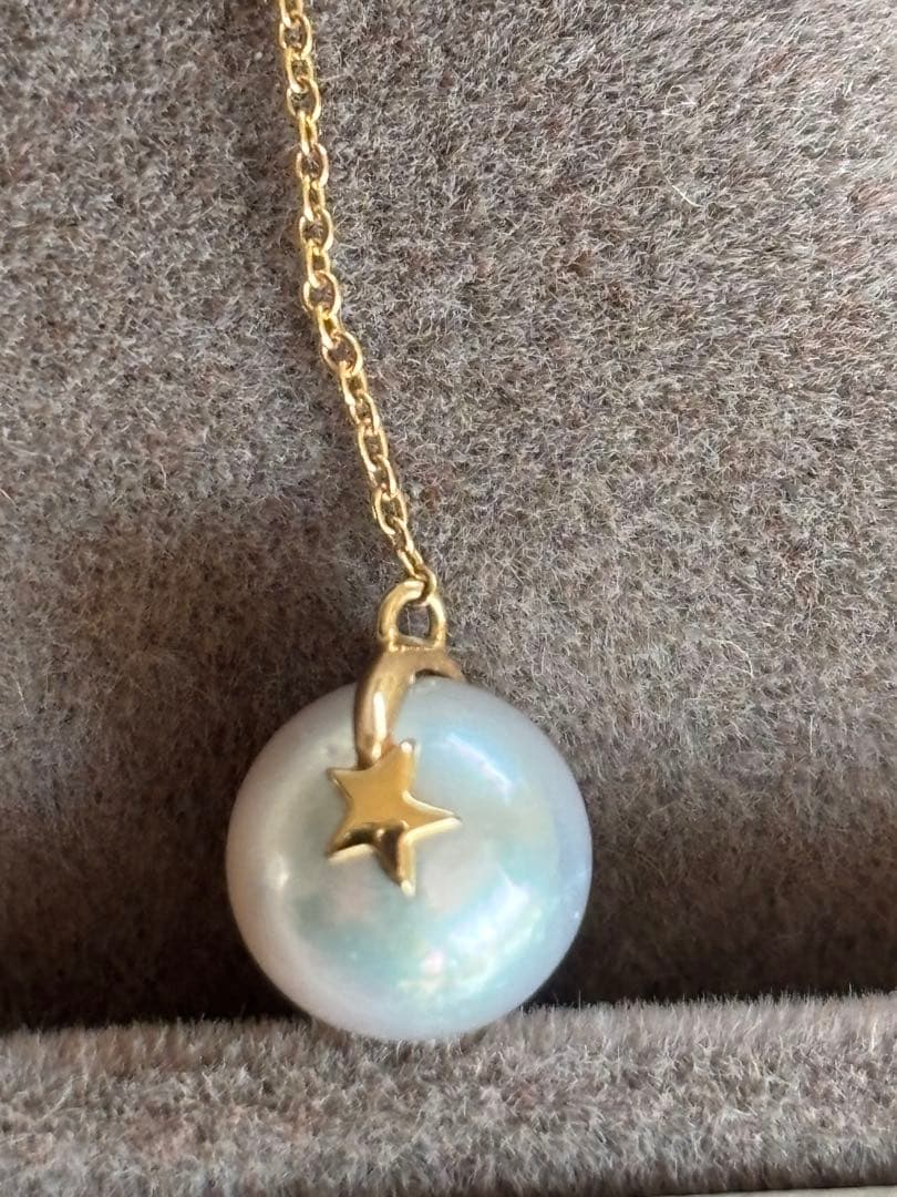 STARJEWELRY K18 刻印ありパール 星型チャーム付き　チェーンピアス