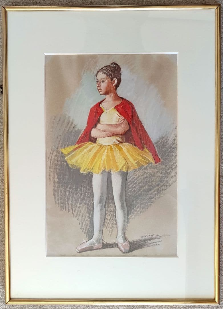 山岸正巳　バレリーナ　パステル画　1979年