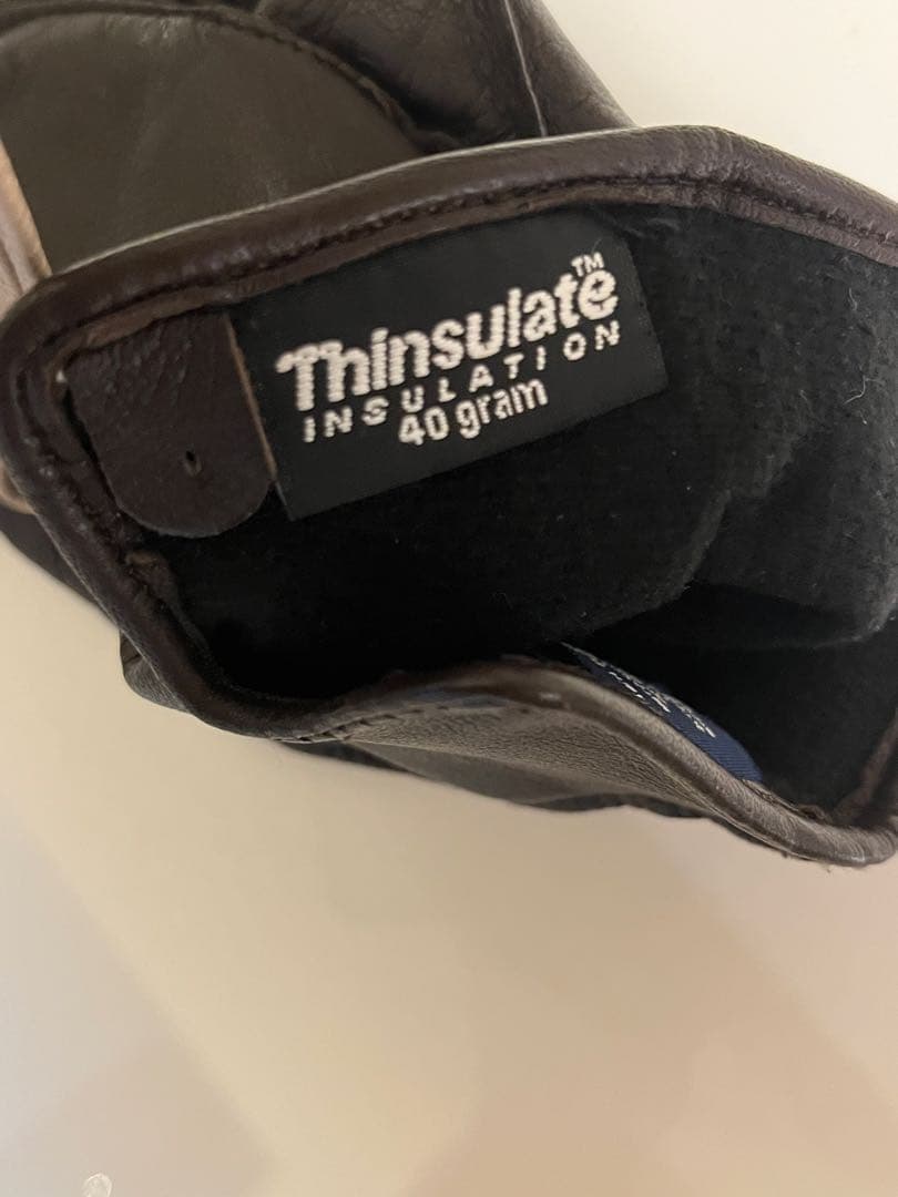 スプリング様　ラルフローレン　シープスキン(羊皮) 手袋　L ダークブラウン