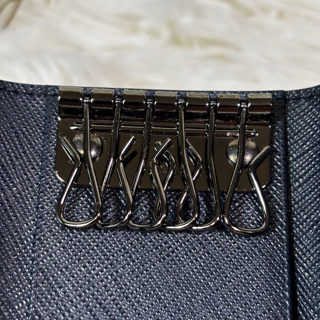 ほぼ未使用✨ PRADA プラダ キーケース サフィアーノ ネイビー