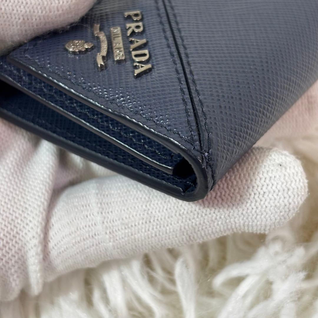 ほぼ未使用✨ PRADA プラダ キーケース サフィアーノ ネイビー