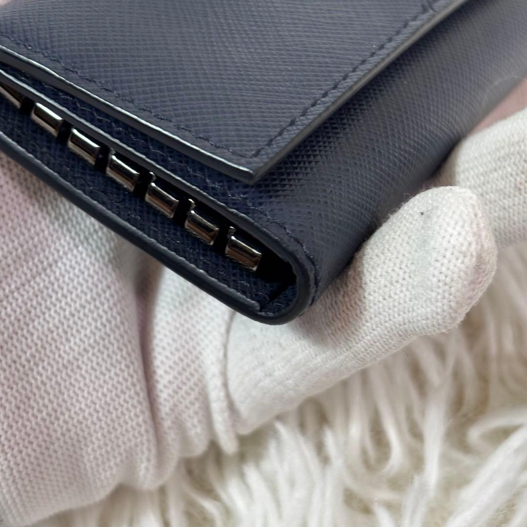 ほぼ未使用✨ PRADA プラダ キーケース サフィアーノ ネイビー