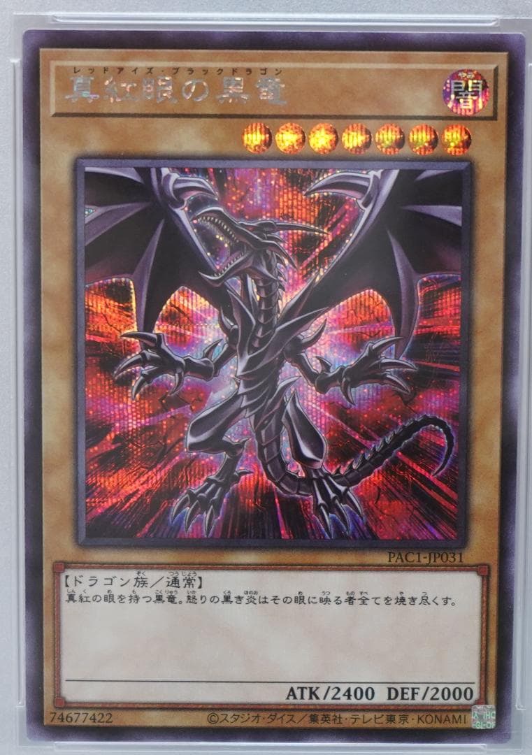 遊戯王 PSA10 完美品 シークレット 真紅眼の黒竜 シク 鑑定品 PAC1
