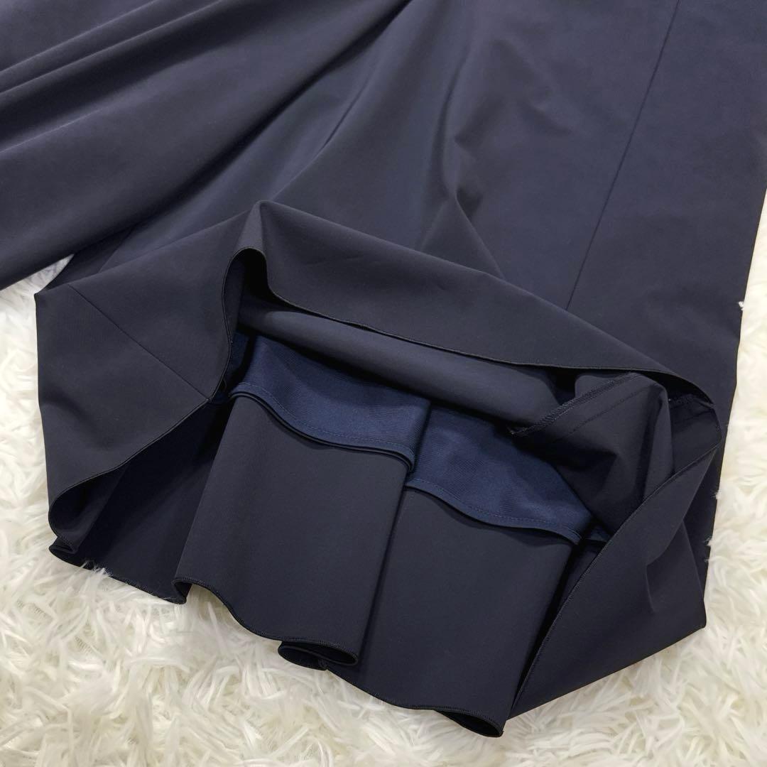 極美品✨フォクシー 希少サイズ42 ウォータープルーフワイドパンツ 撥水 紺