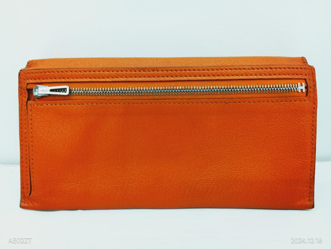 【capitalatipac】エルメス長財布 ベアン シェーブル オレンジ