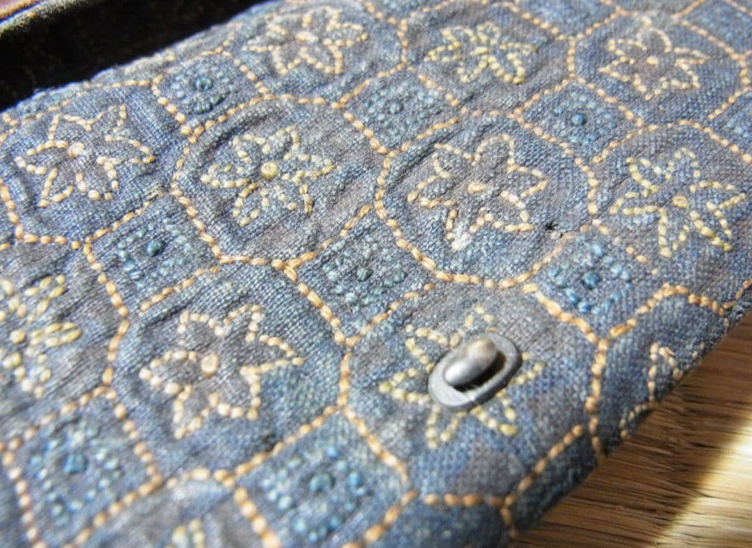 逸品 江戸後期 金唐革 煙草入れ 叺 掲げ物 工芸品 煙管入れ