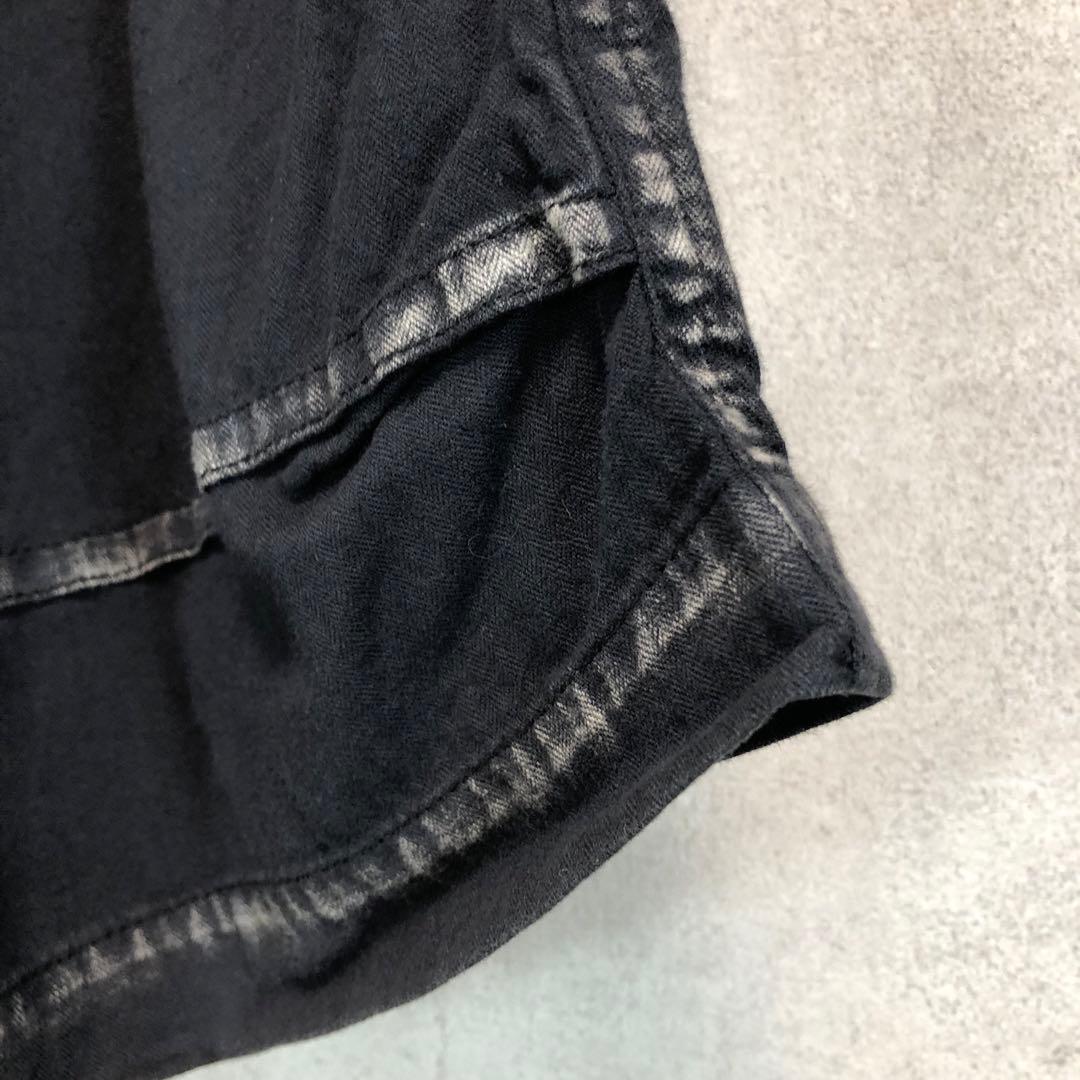 Y's ワイズ 製品染め サルエルワイドパンツ 墨黒