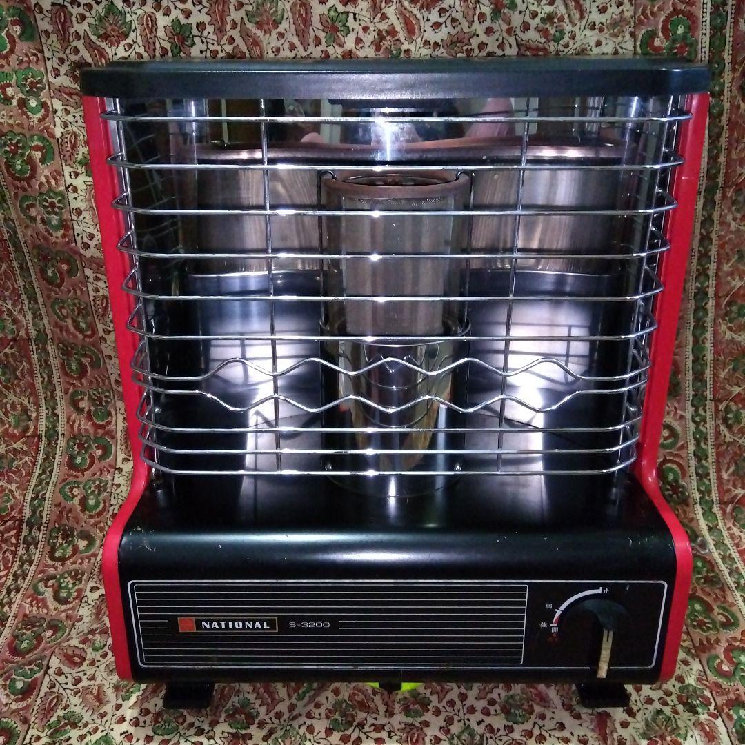 【昭和レトロ】希少♦NATIONAL S-3200 ストーブ 赤黒…ＬＰガス用