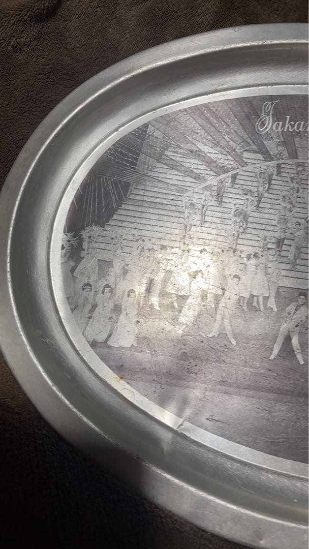 希少！宝塚歌劇団 1970年代のアルミ製楕円形お盆(お値下げ不可)