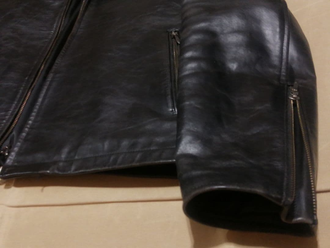 美品 SCHAFFEN Lサイズ 馬革 シングルライダース 襟付き