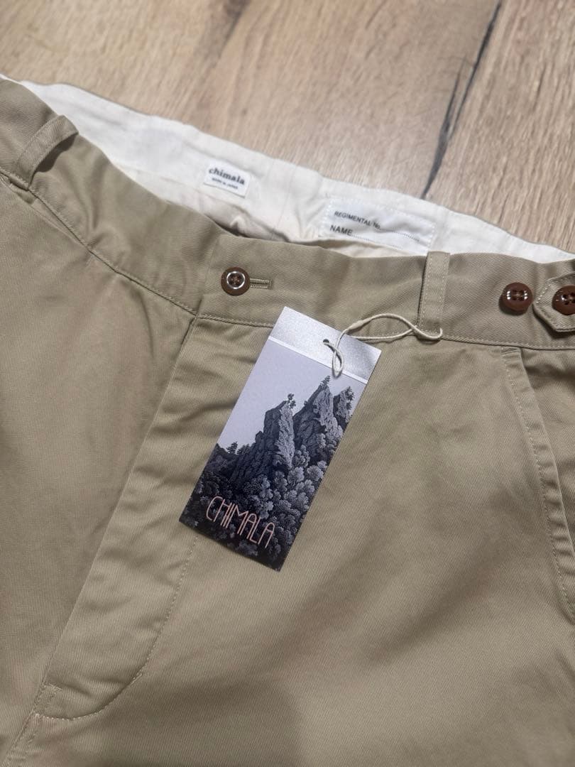 【新品タグ付き】chimala PLEASE別注チノワイドトラウザーズ