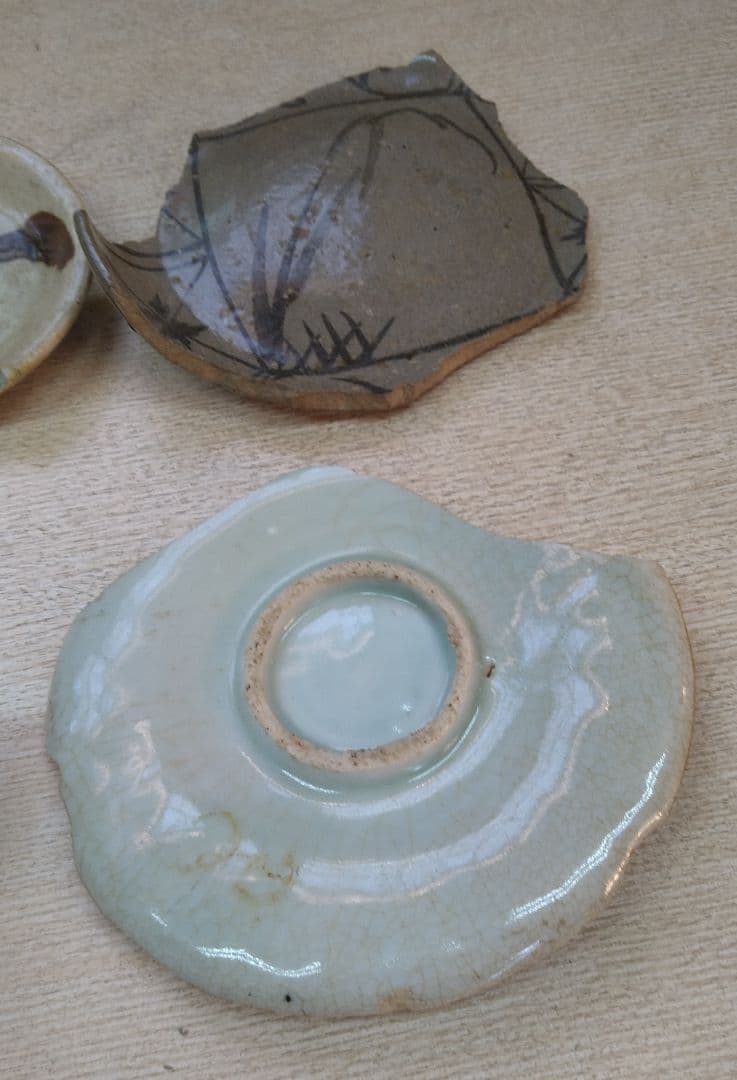 初期伊万里古唐津絵黄瀬戸陶片4客どれでも1客 r5冬26