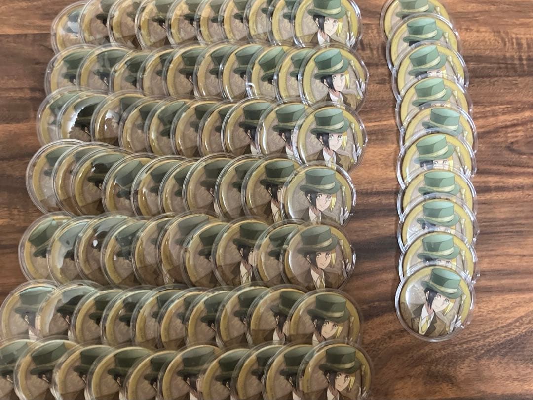 マッシュル フィン クリーム色の研究 缶バッジ 80個