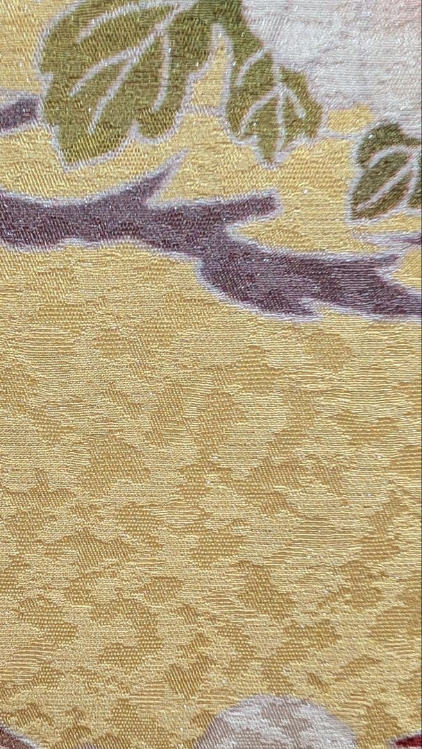 【美品】振袖 花柄 黄色•古典柄 Lサイズ