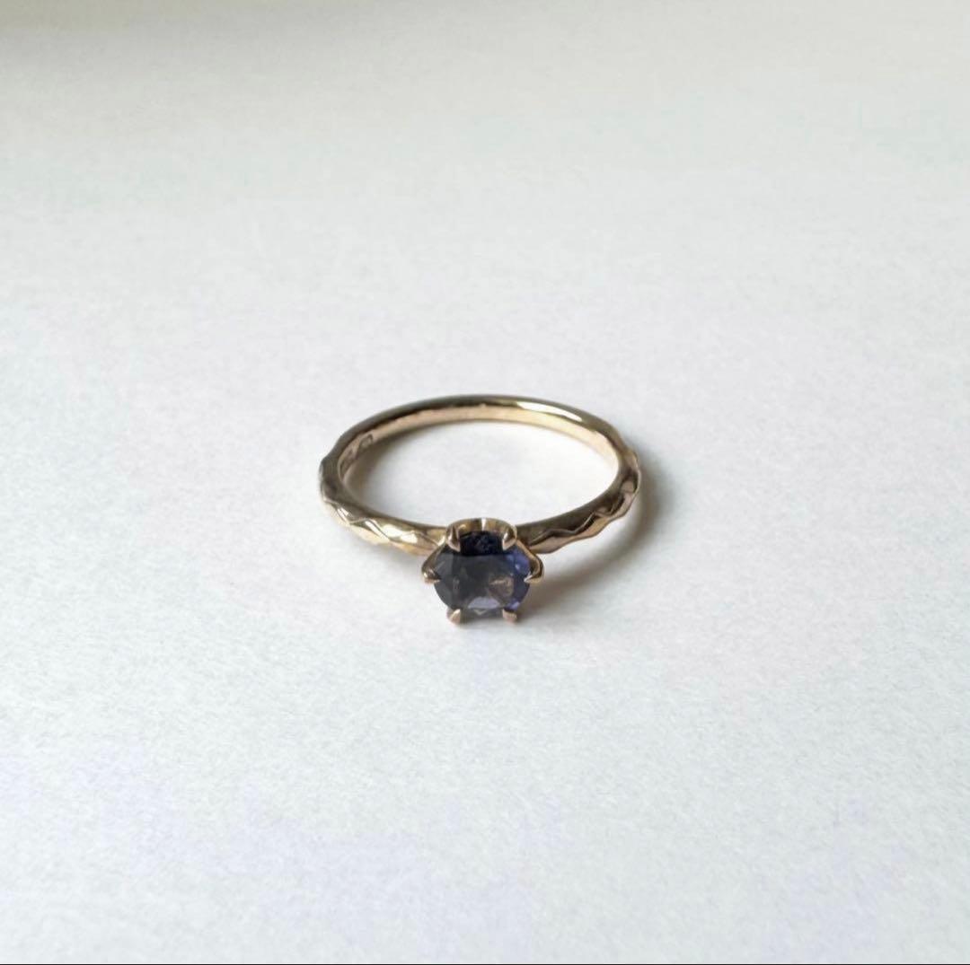 K10YG 4℃ #9 イエローゴールド　上品　シンプル アイオライト