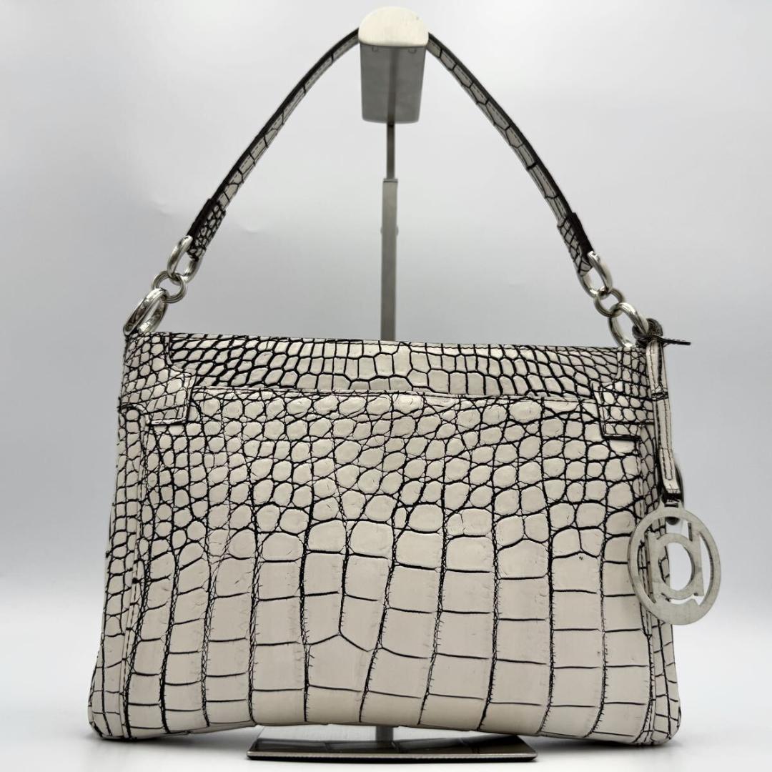 美品 ボーグラン クロコダイル 目地染め ハンドバッグ ショルダー JRA認定