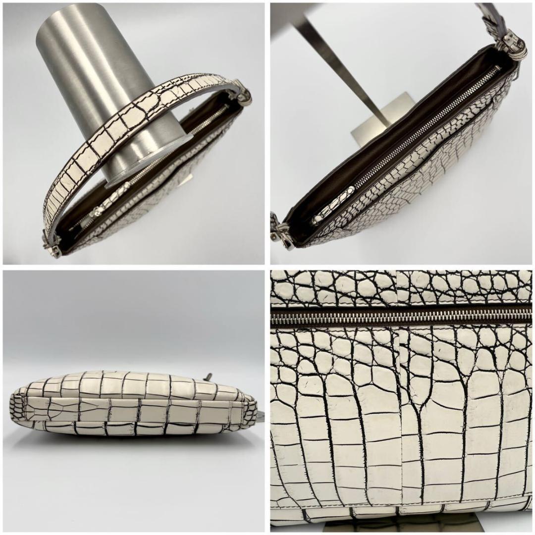 美品 ボーグラン クロコダイル 目地染め ハンドバッグ ショルダー JRA認定