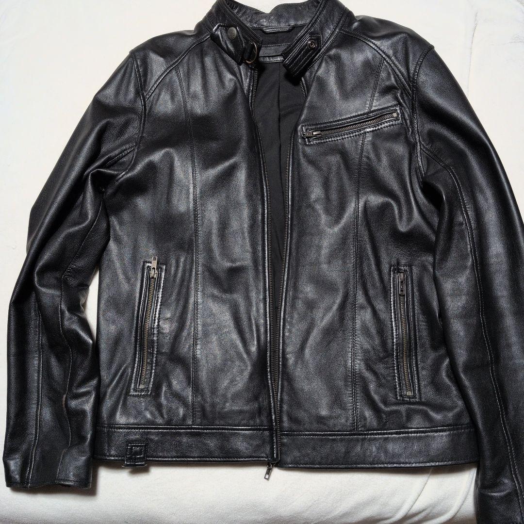 美品！羊革！ブラックレザーシングルライダースジャケット　リュウグーレイザース！