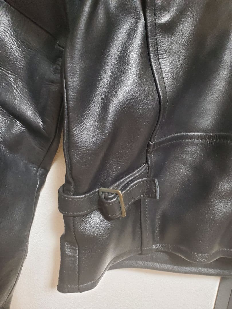 【希少】　ハーレー革ジャン　ファイヤーパターン レザージャケット刺繍 L 黒