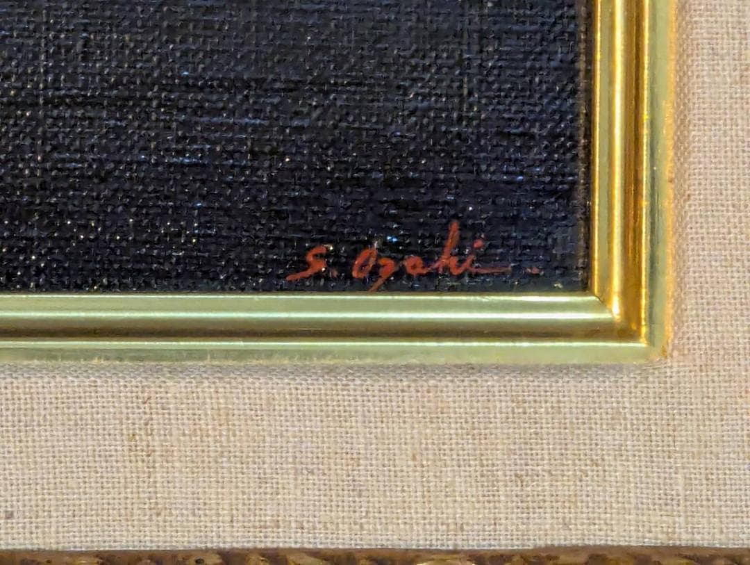 【真作】絵画　尾崎進　油彩4号　静物　バロック風の重厚な一作　X117