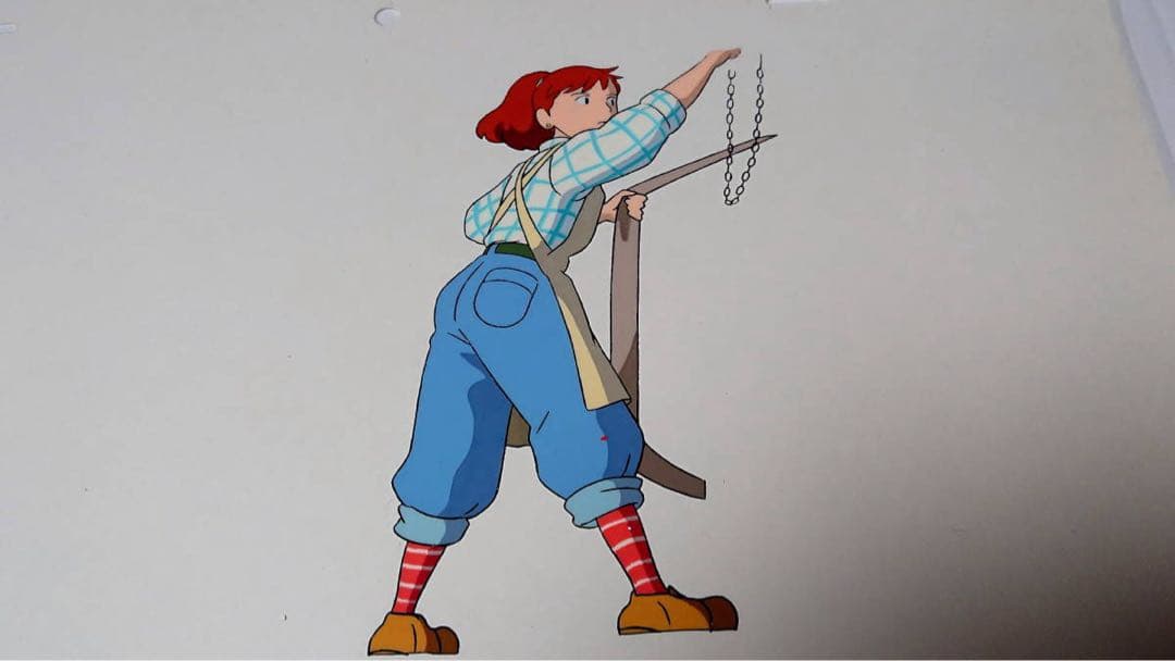 ジブリ　セル画　紅の豚　フィオ　宮崎駿　岡村明美　原画　動画　直筆イラスト　美品