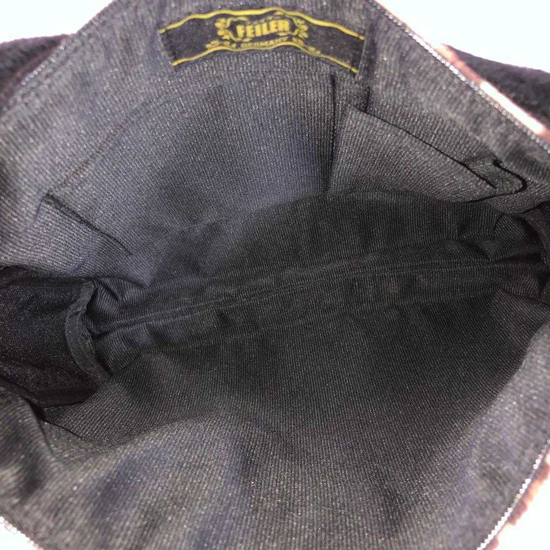 美品 フェイラー ショルダーバッグ レオパード シュニール織 ロゴ