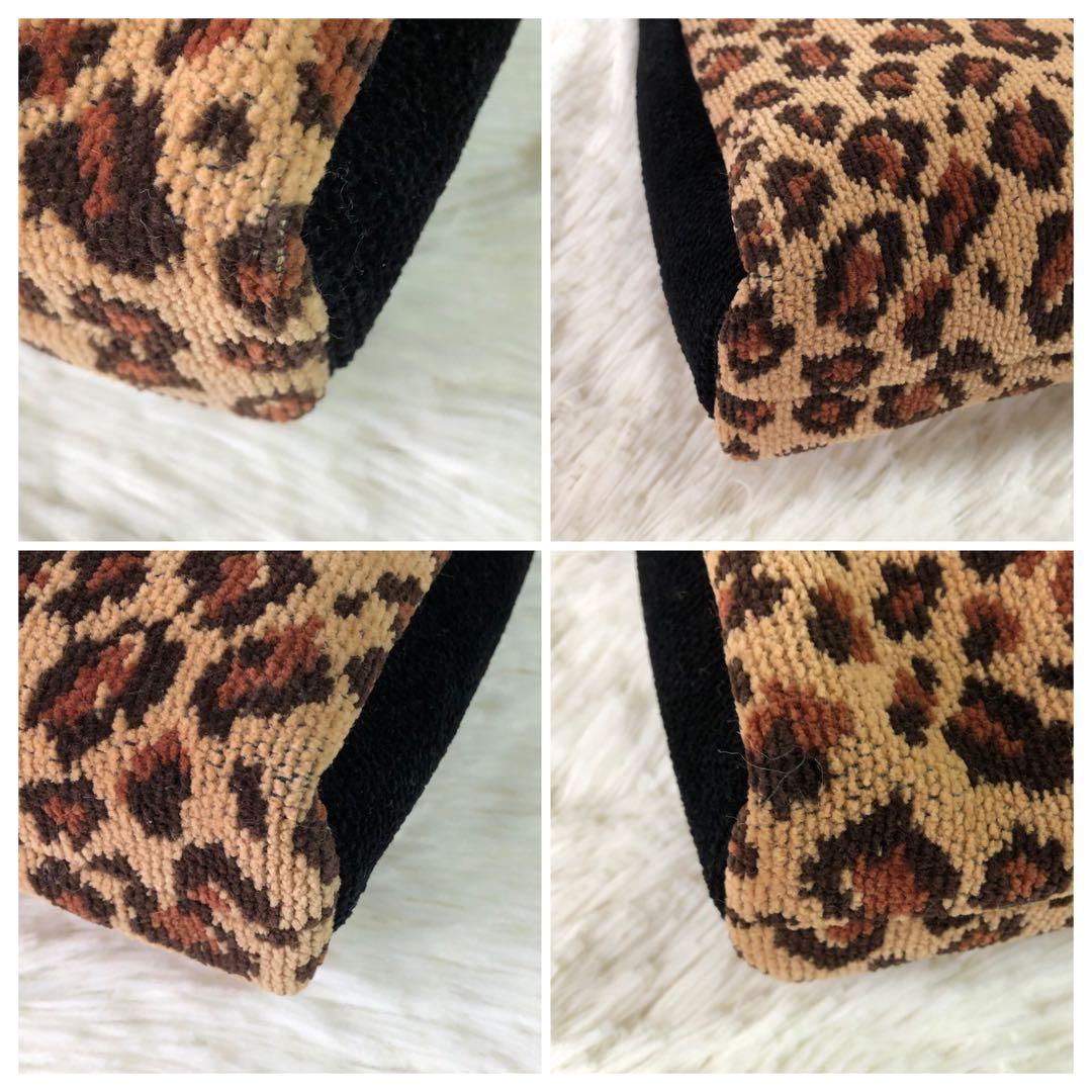 美品 フェイラー ショルダーバッグ レオパード シュニール織 ロゴ