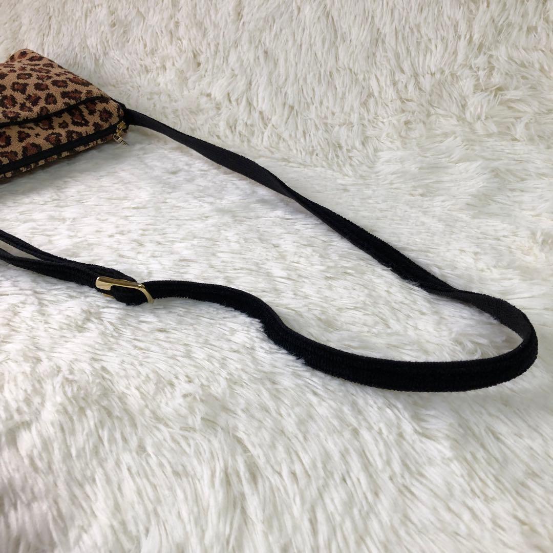 美品 フェイラー ショルダーバッグ レオパード シュニール織 ロゴ