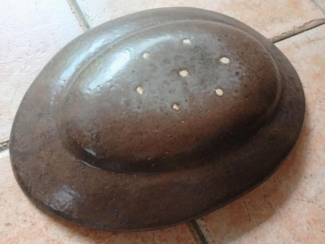 林拓児 黒釉 楕円皿 大＋小鉢 ２点セット