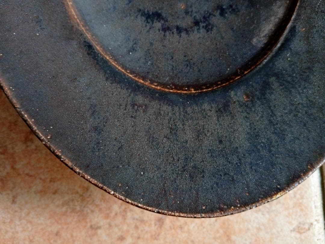 林拓児 黒釉 楕円皿 大＋小鉢 ２点セット