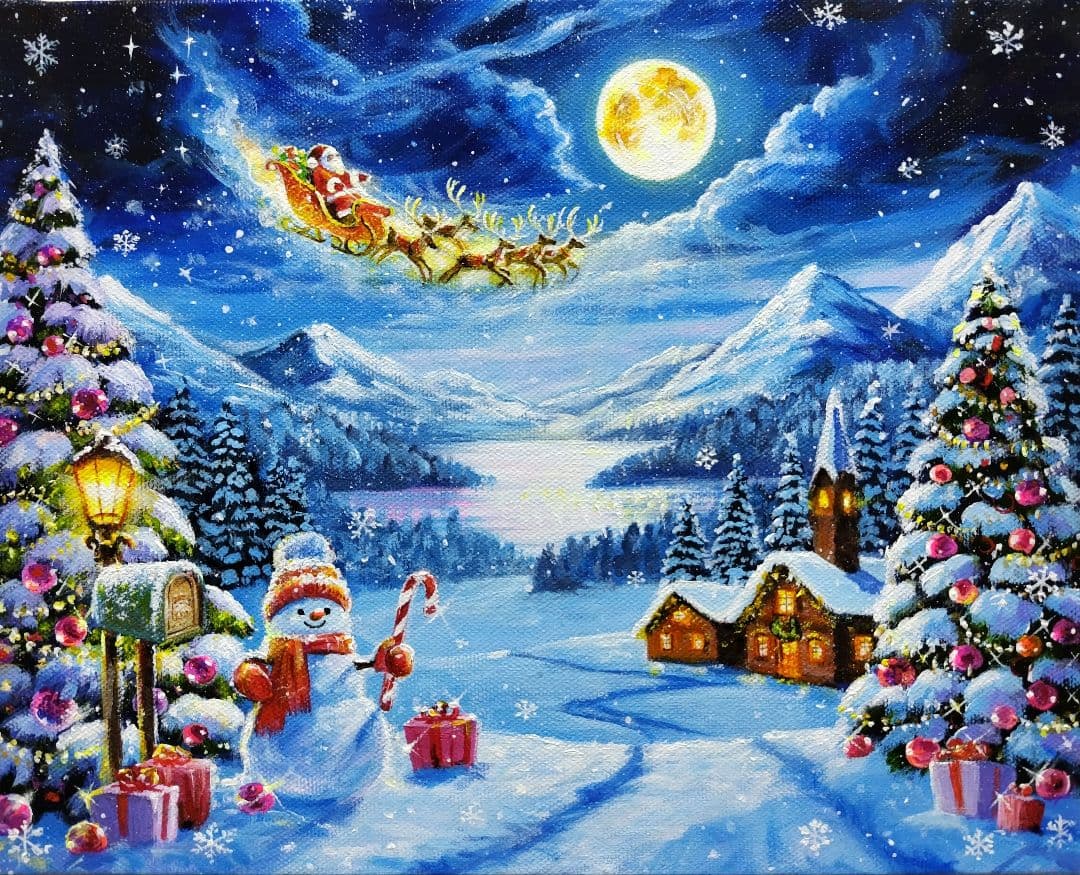 く*ら様 【至福のひととき】アクリル画 F3 風景画 絵画