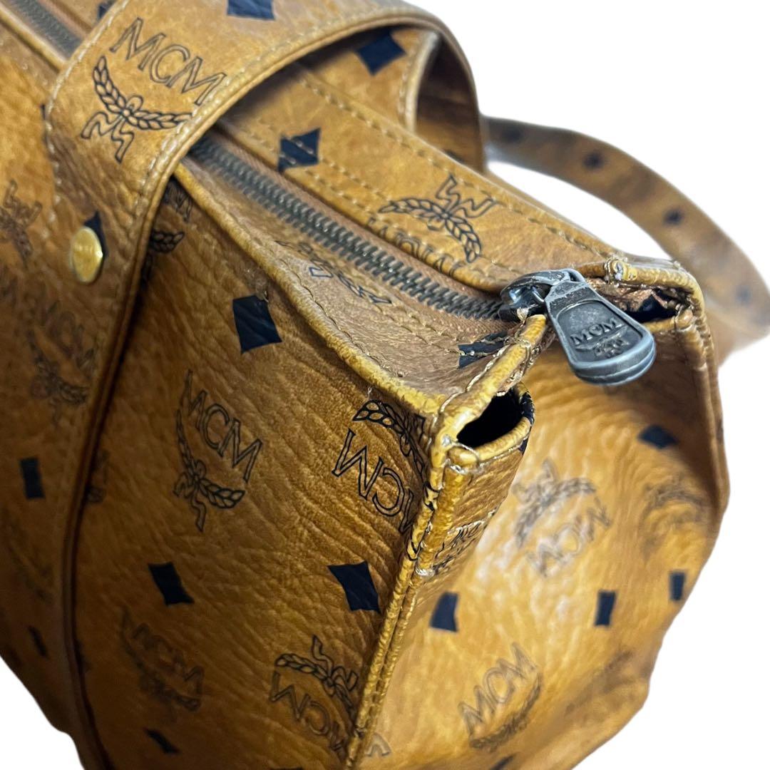 MCM トートバッグ　ヴィセトス柄　レザー　肩がけ　茶　ブラウン