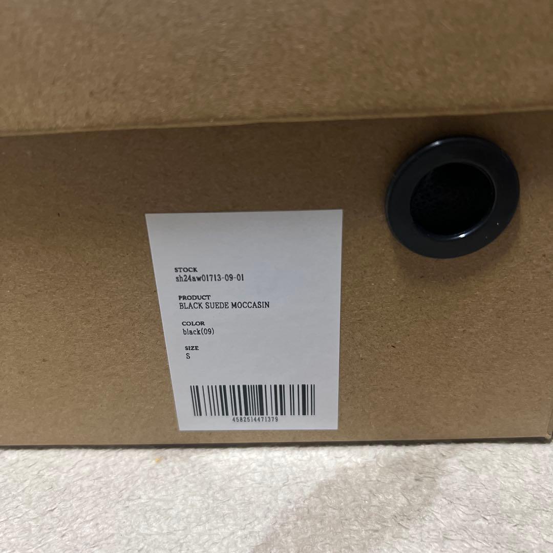 靴 shiun BLACK SUEDE MOCCASIN