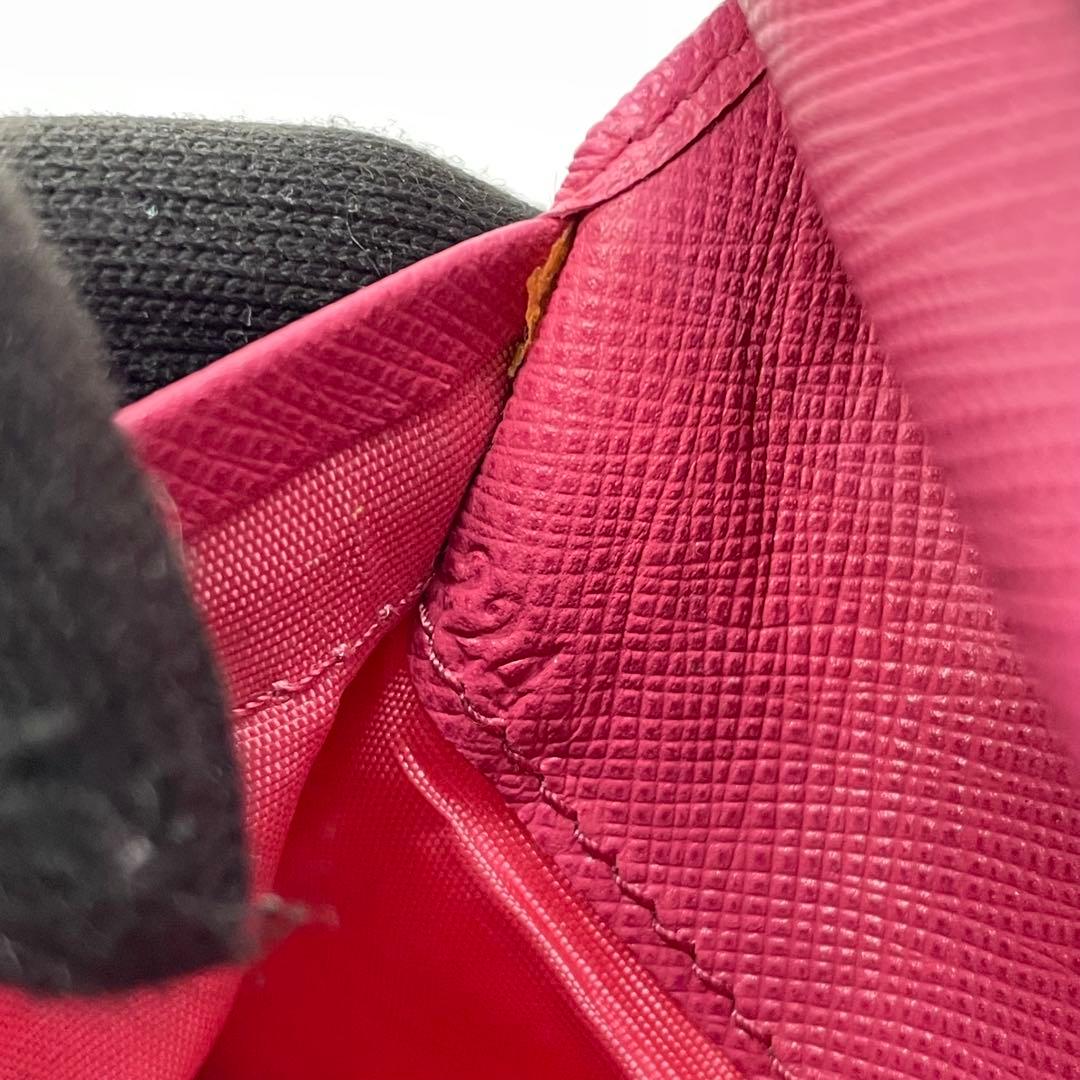 2814 PRADA プラダ 折り財布 コンパクトウォレット ピンク レザー