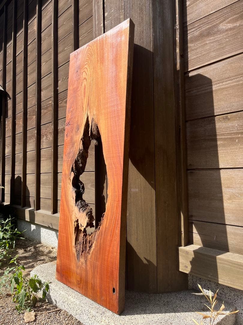 ★国産欅の一枚板※加工済　レジン/テーブル/無垢材/天板/DIY/穴あき