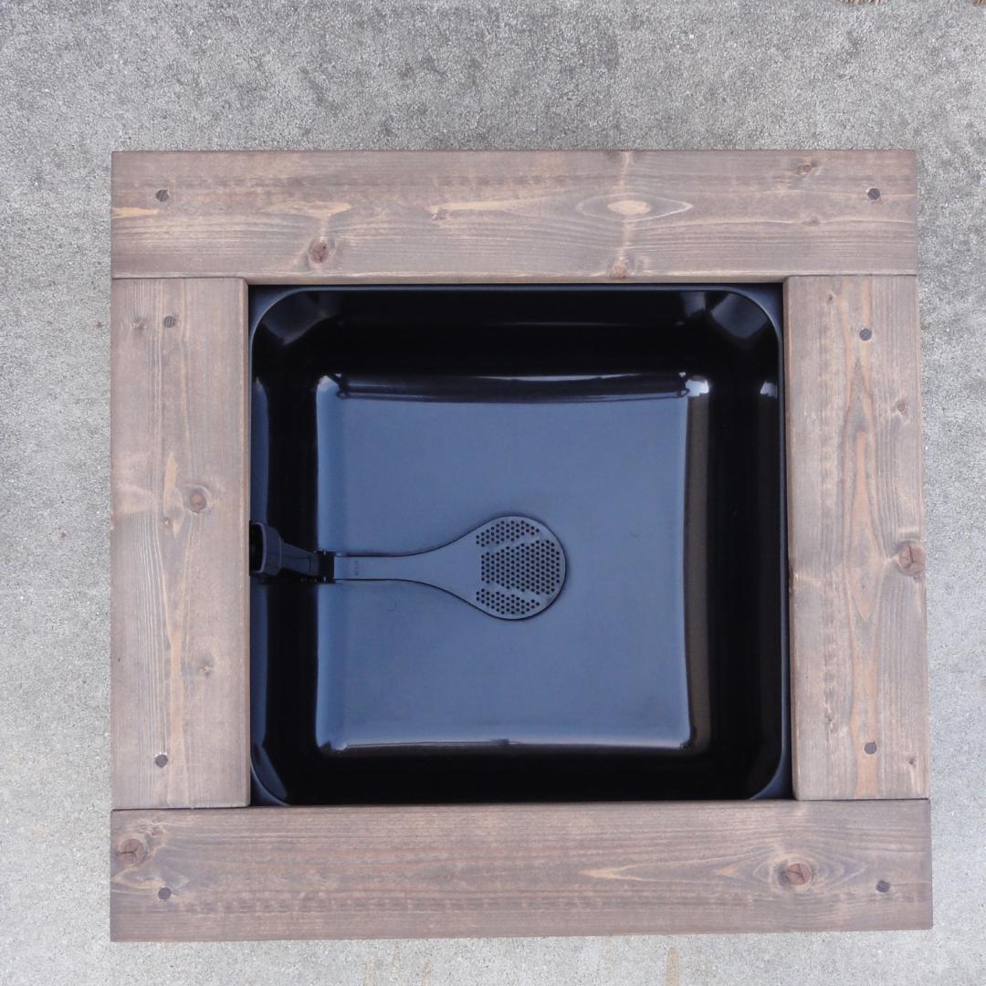 ビオトープ 15L 水キレイメダカ鉢＆木枠セット　メダカ・金魚飼育用