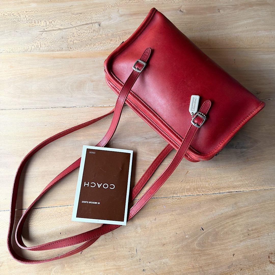 コーチ Vintage coach 9051 SWING ZIP RED バッグ
