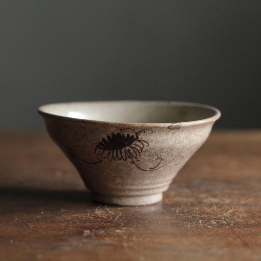 絵瀬戸 大盃 小碗 No.1 再興織部 古道具 アンティーク 古美術