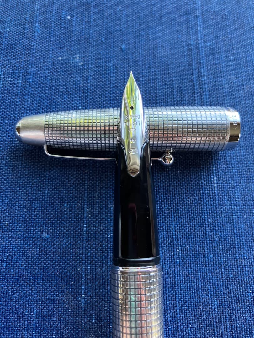 PILOTパイロット万年筆 シルバーン 格子＜ぺン先：F＞