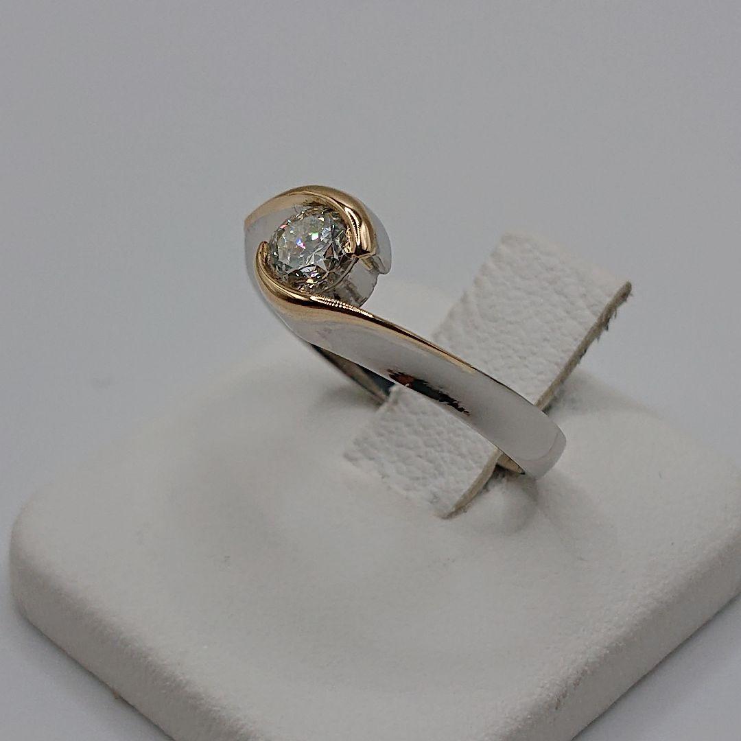 Jazz Singer様エレガント 一粒天然ダイヤモンドリングPt900/K18