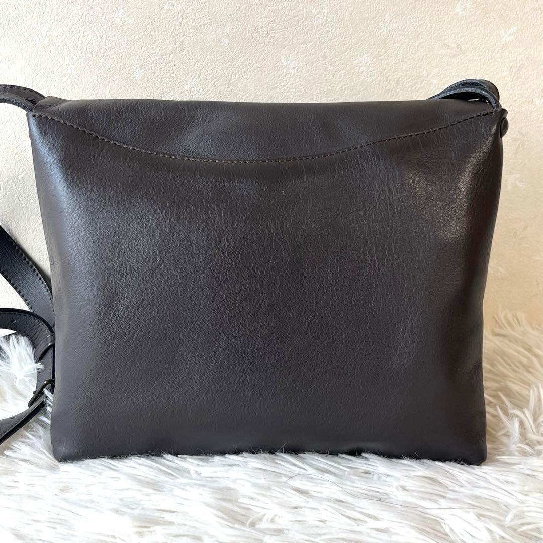 JURGEN LEHL ヨーガンレール レザー ショルダーバッグ　ダークグレー