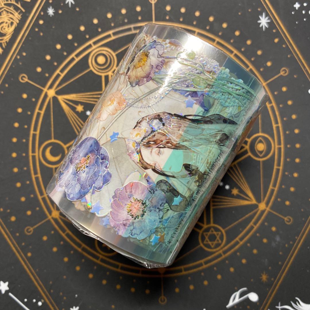 【J】海外　10m巻　貝殻光マスキングテープ　人物系/装飾系