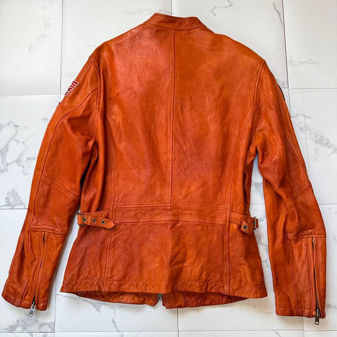 AVIREX アヴィレックス ゴートスキン パッチ シングルライダースジャケット