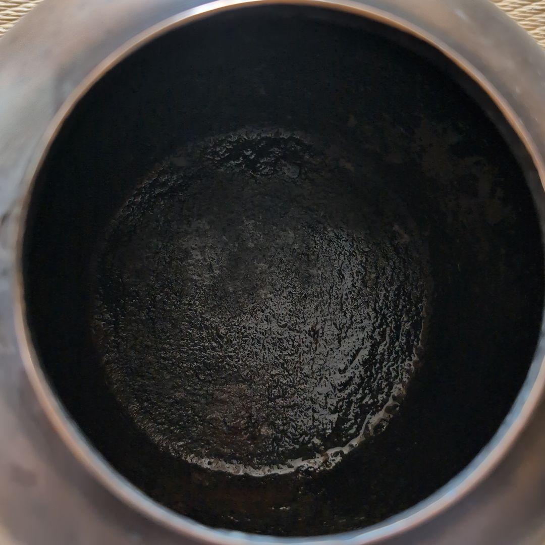 銅色丸型真鍮瓶？ 固定式取っ手付き