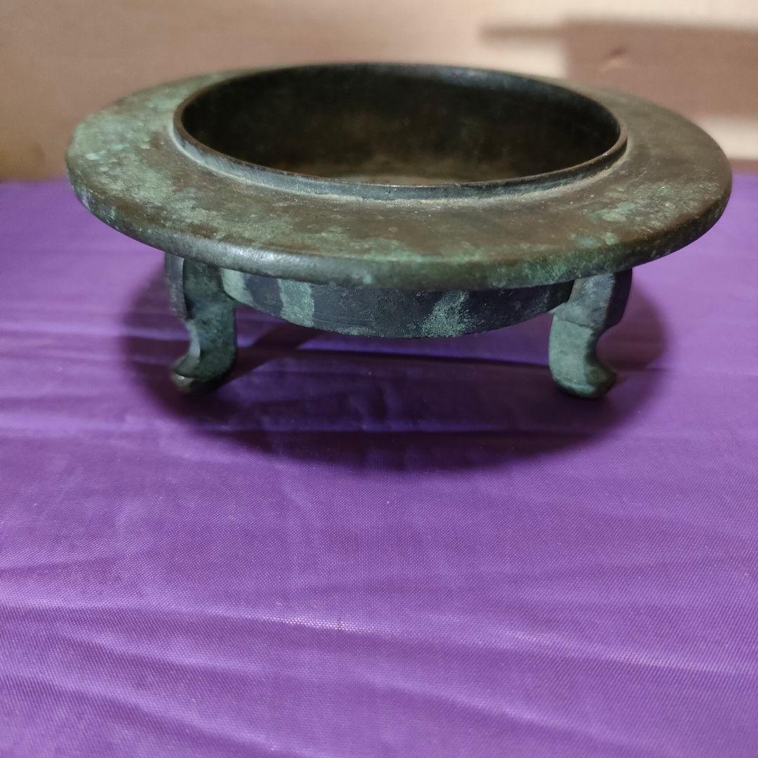 古銅　香炉　３足　中国古玩　明時代　清時代　骨董アンティーク　時代