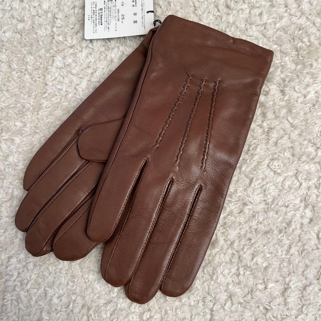 値下げ中‼️新品タグ付き　BURBERRY ブラウン　羊革 手袋 25cm