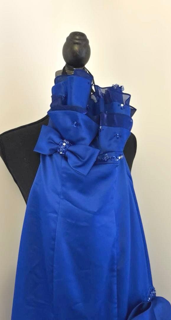 京都クラウディア　ドレス　ロイヤルブルー マーメイドライン フリル ゴージャス