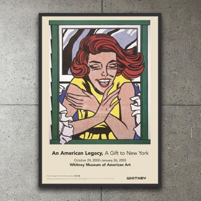 額装品/窓辺の少女1963年/ロイ リキテンスタイン/アートポスター