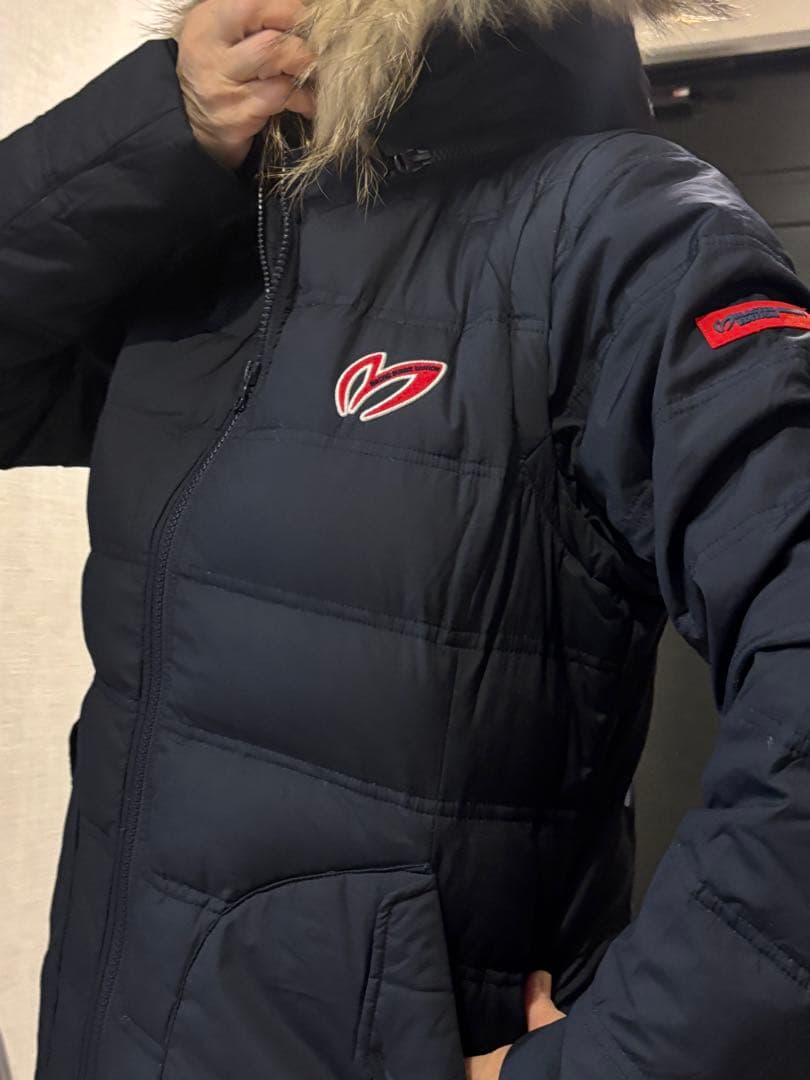 master bunnyファー付きフード ネイビージャケット